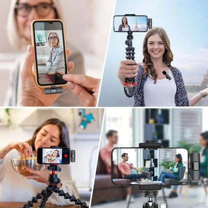 Hitozon Wireless Lavalier Microphone with Noise Reduction for iPhone 15/16/17, iPad, and Android - Portable USB-C Lapel Mic for Video Recording, Vlogging, TikTok, and YouTube