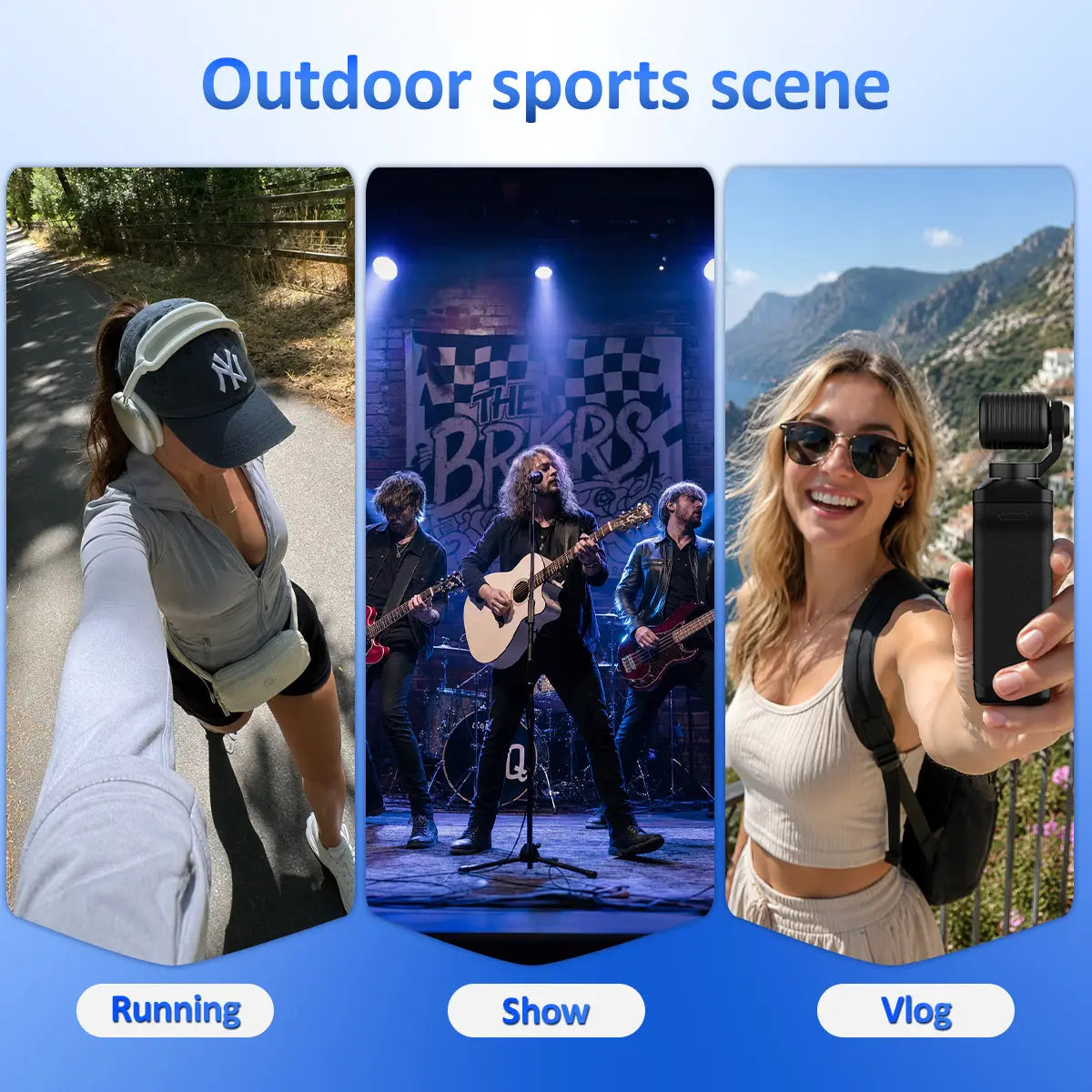 4K Pocket Camera with 64GB Memory Card, Motorized 270° Rotating Lens, EIS Stabilization, Ideal for Vlogging and Travel