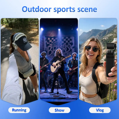 4K Pocket Camera with 64GB Memory Card, Motorized 270° Rotating Lens, EIS Stabilization, Ideal for Vlogging and Travel