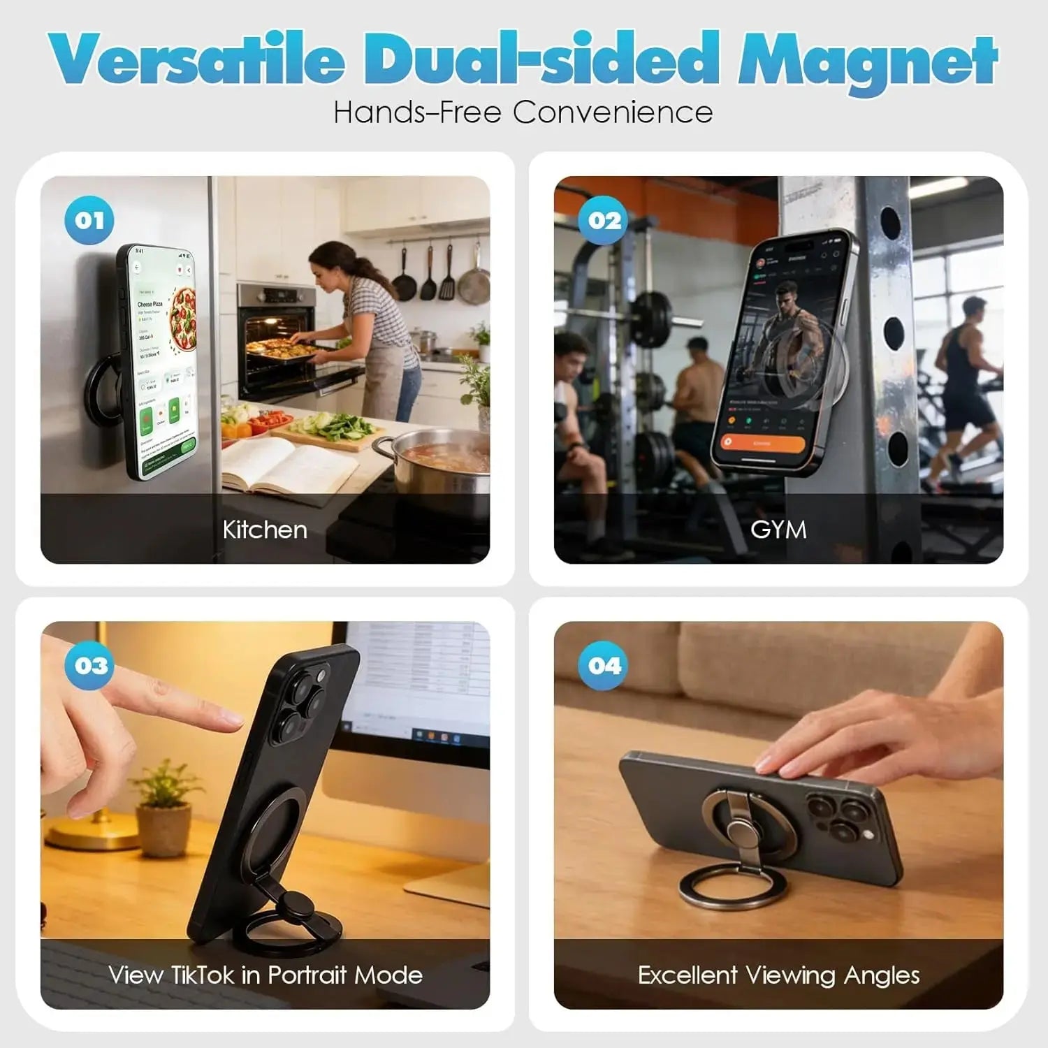FUDUOO 2-in-1 Magnetic Phone Stand & Fidget Spinner - 360° Rotating, Foldable, Stress Relief Accessory for Home, Office & Travel - Magsafe Compatible