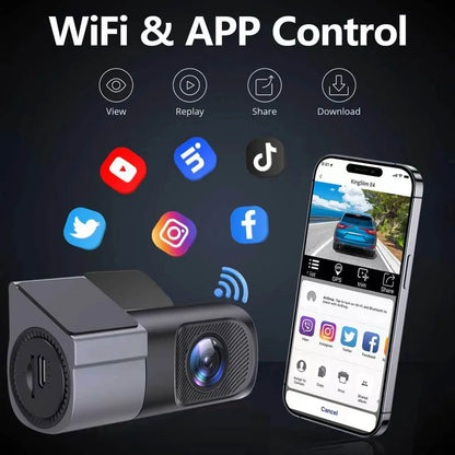 Experience Unmatched Clarity with Our 1080P HD Wired WiFi Dash Cam - 360° Rotatable Mini Camera with Night Vision and 24/7 Parking Monitor