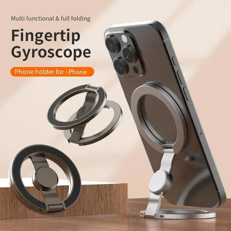 FUDUOO 2-in-1 Magnetic Phone Stand & Fidget Spinner - 360° Rotating, Foldable, Stress Relief Accessory for Home, Office & Travel - Magsafe Compatible