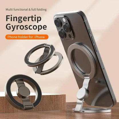 FUDUOO 2-in-1 Magnetic Phone Stand & Fidget Spinner - 360° Rotating, Foldable, Stress Relief Accessory for Home, Office & Travel - Magsafe Compatible