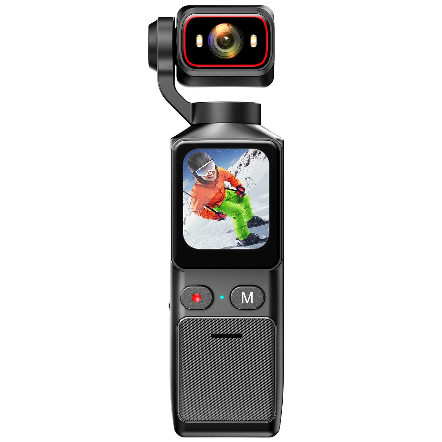 4K Pocket Camera with 64GB Memory Card, Motorized 270° Rotating Lens, EIS Stabilization, Ideal for Vlogging and Travel