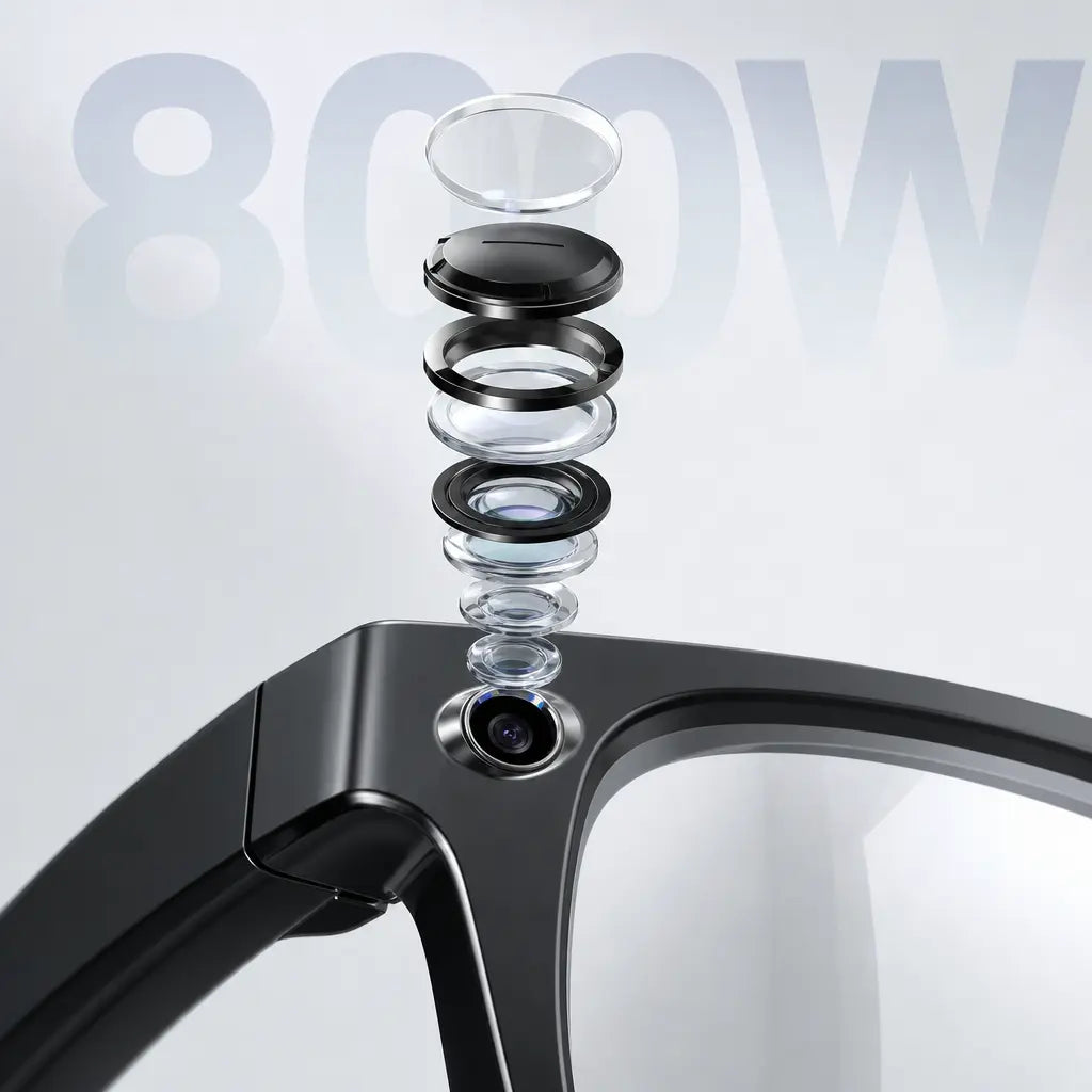 Sightflow Smart AI Camera Glasses with 8MP Photochromic UV-Protection Lenses, Real-Time Translation in 160+ Languages, Bluetooth Audio, Hands-Free Photo and Video Capture, Touch Control, Ideal for Travel and Outdoor Use, Compatible with iOS and Android