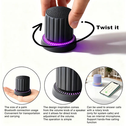 Lewinner Bluetooth Speaker - IPX4 Water-Resistant Portable Audio Device with TWS Pairing, RGB Rhythm Lighting, Rotary Knob Control, and Rechargeable Bluetooth Receiver for Outdoor and Bathroom Use
