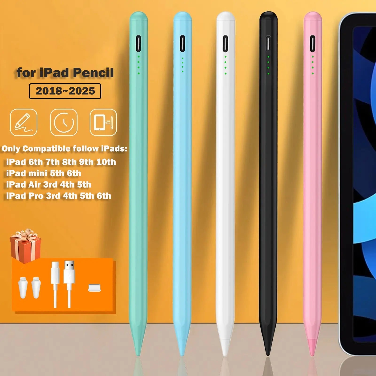 Professional Stylus Pen for Apple iPad (2018-2026) - Fast Charging, Magnetic Attachment, Compatible with iPad Pro, Air, and Mini Models - Pink