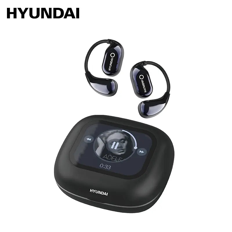 HYUNDAI HY-Q18 Pro Bluetooth Wireless Earbuds with Full-Color Touch Display, Mobile App Translation Support, Smart Headphones for Music and Calls, Compatible with Android and iOS