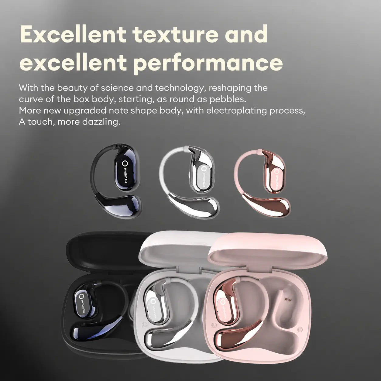 HYUNDAI HY-Q18 Pro Bluetooth Wireless Earbuds with Full-Color Touch Display, Mobile App Translation Support, Smart Headphones for Music and Calls, Compatible with Android and iOS