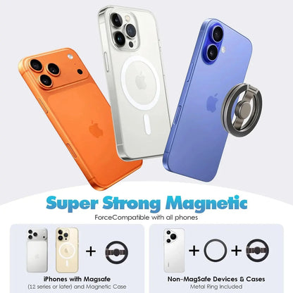 FUDUOO 2-in-1 Magnetic Phone Stand & Fidget Spinner - 360° Rotating, Foldable, Stress Relief Accessory for Home, Office & Travel - Magsafe Compatible
