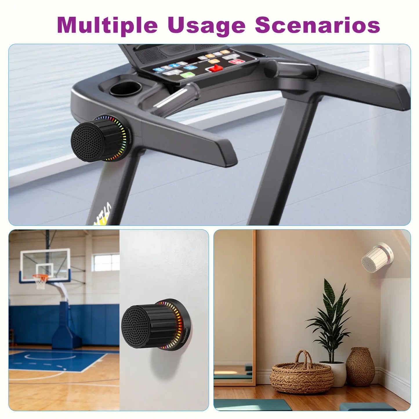 Lewinner Bluetooth Speaker - IPX4 Water-Resistant Portable Audio Device with TWS Pairing, RGB Rhythm Lighting, Rotary Knob Control, and Rechargeable Bluetooth Receiver for Outdoor and Bathroom Use
