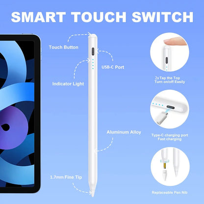 Professional Stylus Pen for Apple iPad (2018-2026) - Fast Charging, Magnetic Attachment, Compatible with iPad Pro, Air, and Mini Models - Pink