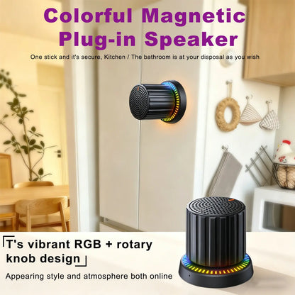 Lewinner Bluetooth Speaker - IPX4 Water-Resistant Portable Audio Device with TWS Pairing, RGB Rhythm Lighting, Rotary Knob Control, and Rechargeable Bluetooth Receiver for Outdoor and Bathroom Use
