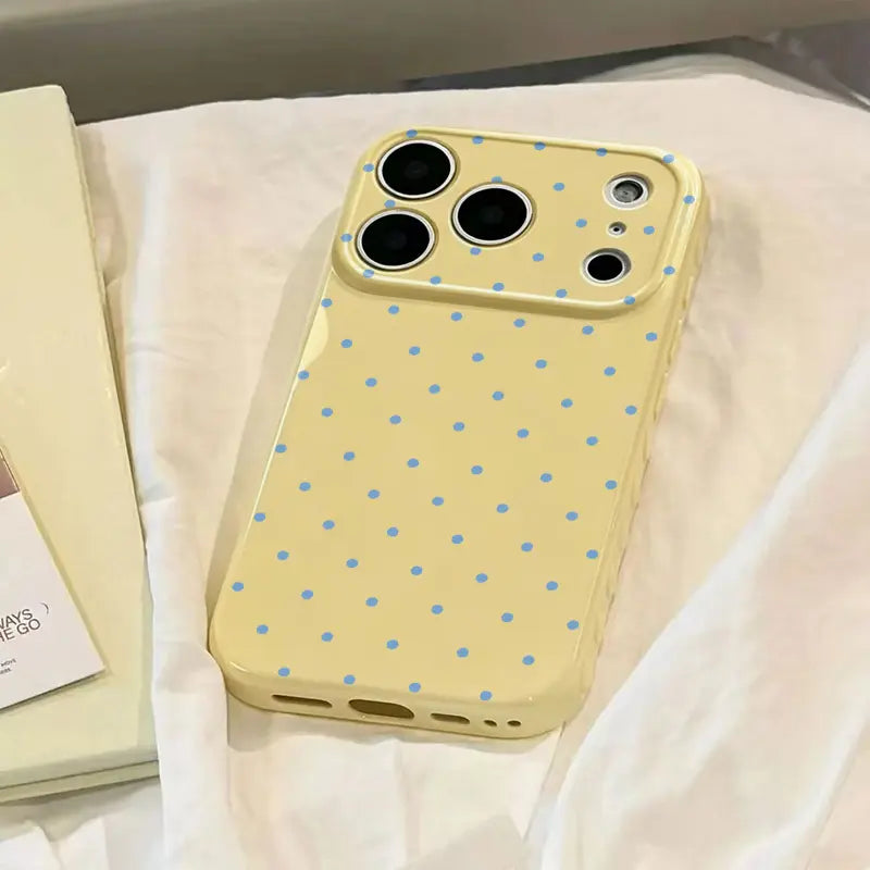 Polka Dot and Heart Themed Slim Phone Case - Lightweight, Scratch-Resistant Design for Apple iPhone Models 13-17
